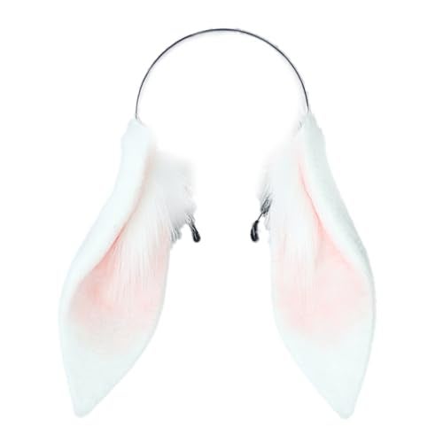 Faylay Women Cosplay Bunny Ears Rabbit Headband Animal Ears Furry Bunny Ears Party Accessories (MHTCET-1White) - Image 1