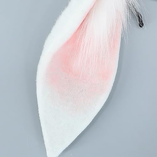 Faylay Women Cosplay Bunny Ears Rabbit Headband Animal Ears Furry Bunny Ears Party Accessories (MHTCET-1White) - Image 5