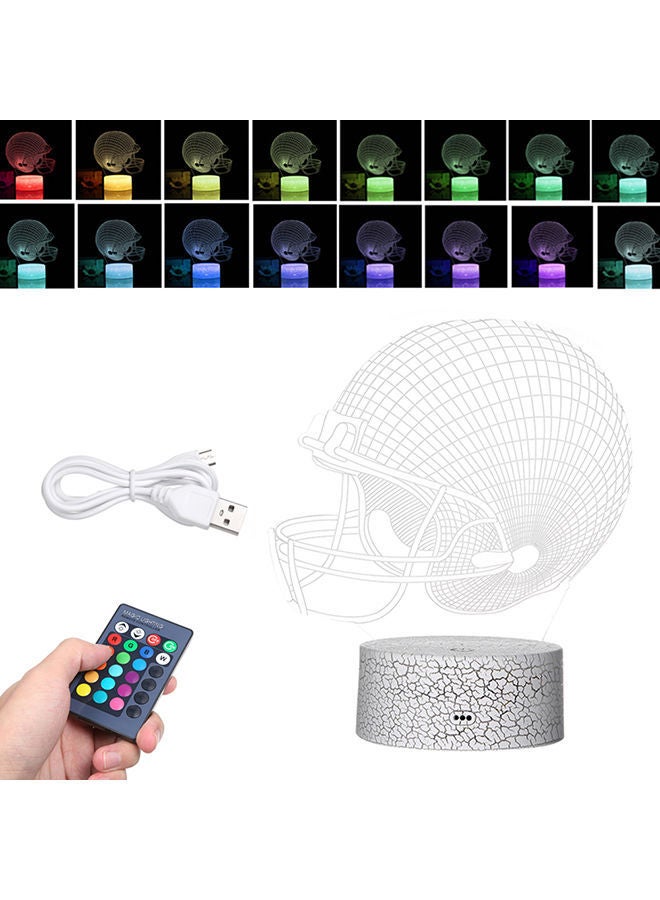 NIBEMINENT 3D Helmet LED Night Light With Remote Control White 21.50x5.30x15.00centimeter - Image 3