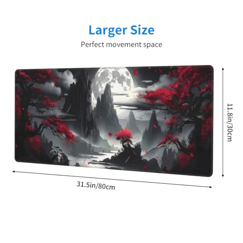 Brecoy Gaming Mouse Pad Desk PadExtended Big Mouse Pad315x118 Inch Long Computer Keyboard Mouse Mat Mousepad with 3mm NonSlip Base and Stitched Edge for Gaming and Office Dark Canyon - Image 3