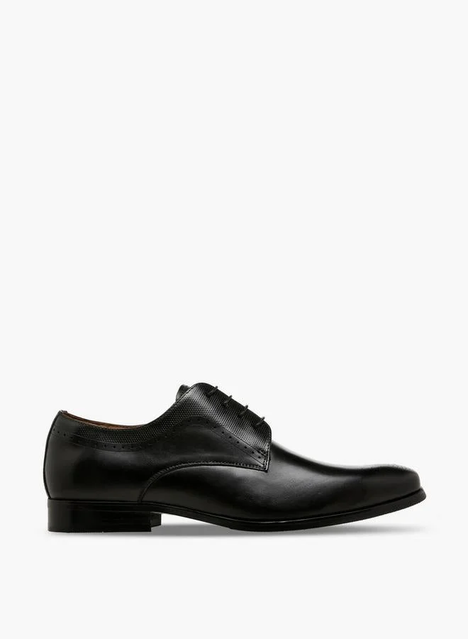 دوتشيني Men Lace-Up Leather Derby Shoes