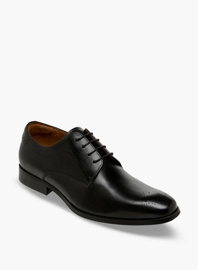 دوتشيني Men Lace-Up Leather Derby Shoes