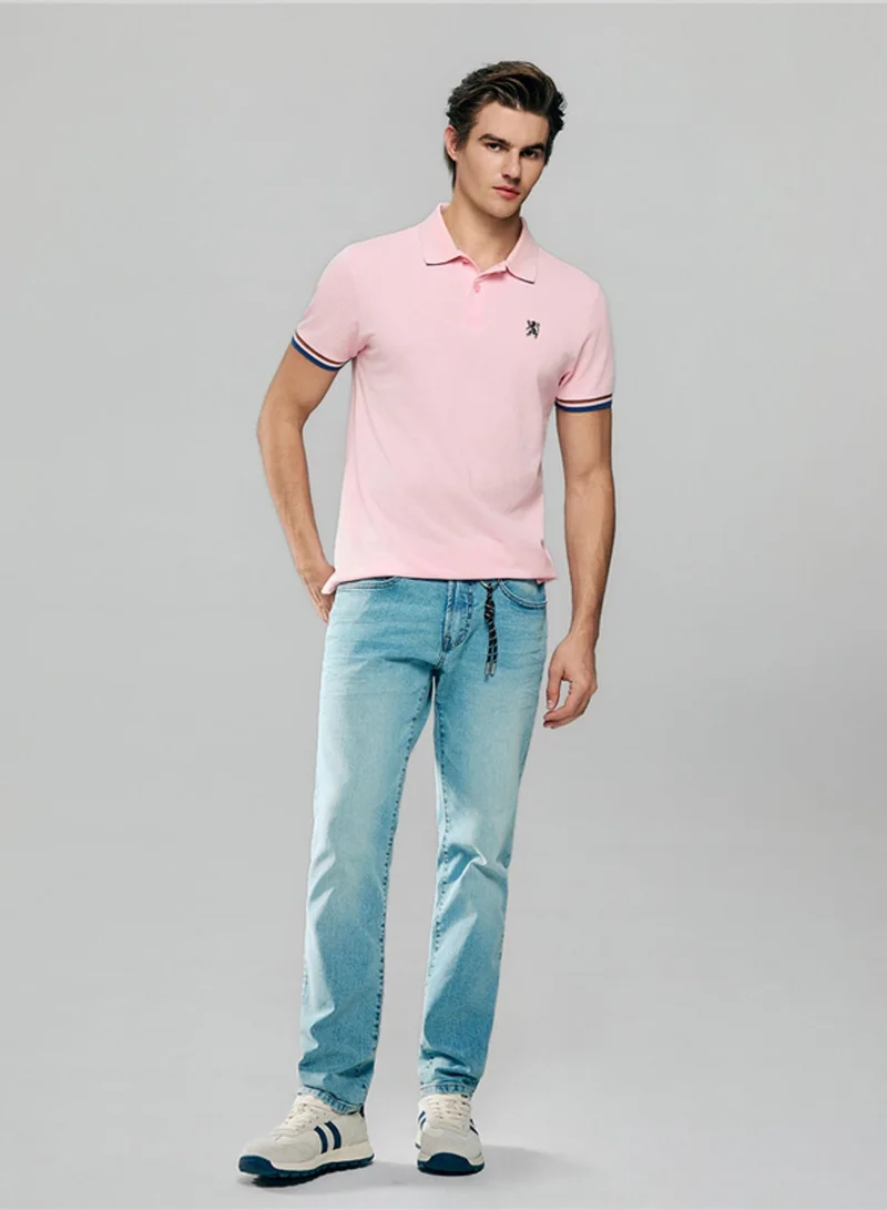GIORDANO  Men’s Cotton Slim Performance Polo with Small Lion Embroidery for Men | Best Price UAE