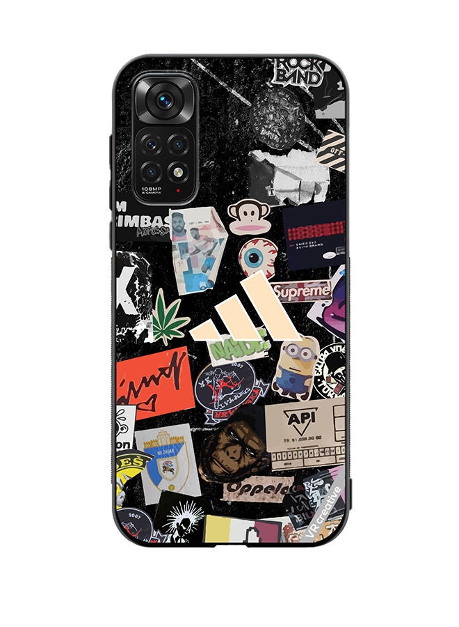 VR CREATIVE Protective Case Cover For Xiaomi Redmi Note 11S Adidas Stickers Design Multicolour - Image 1