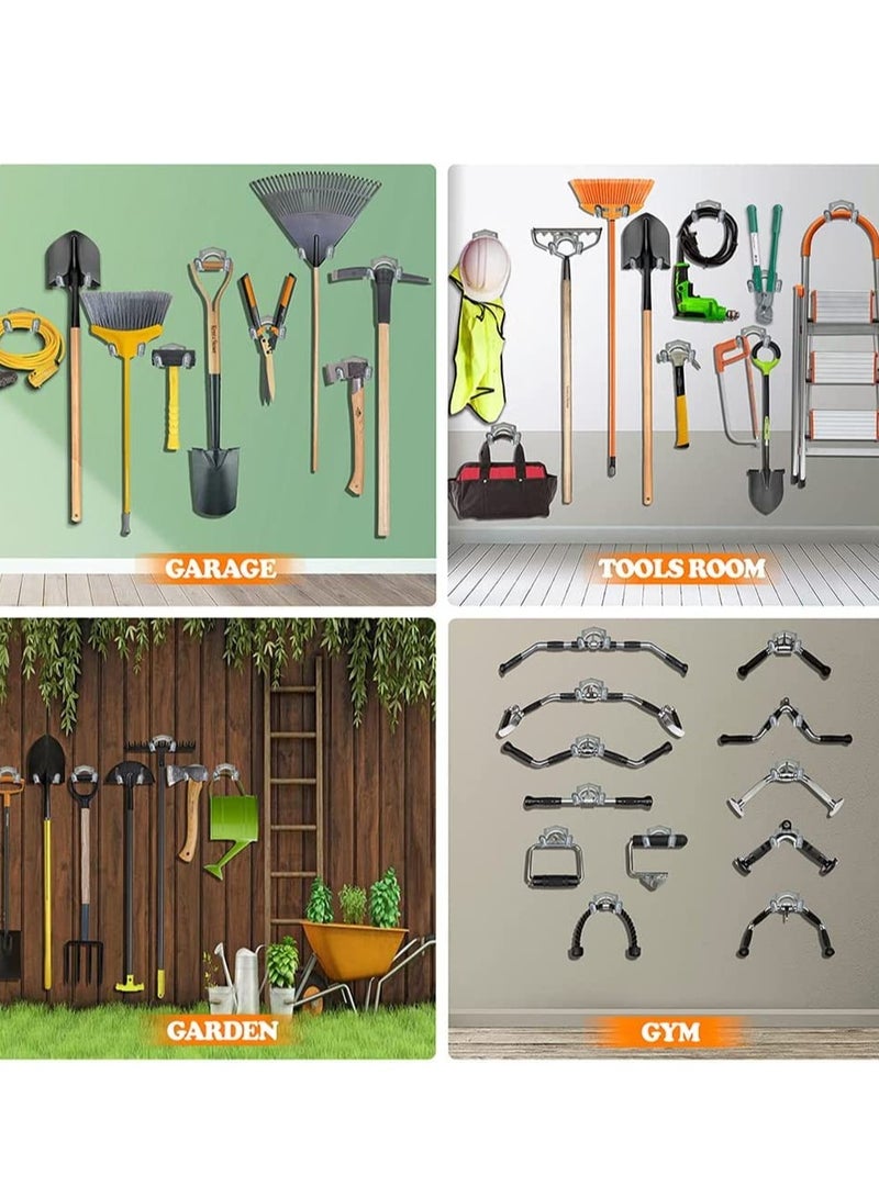 Zikra Tool Hanger Hooks Set Wall Hooks for Garage Shed and Garden Tool Storage Organiser Wall Mount Garage Hooks 12 Pack - Image 2