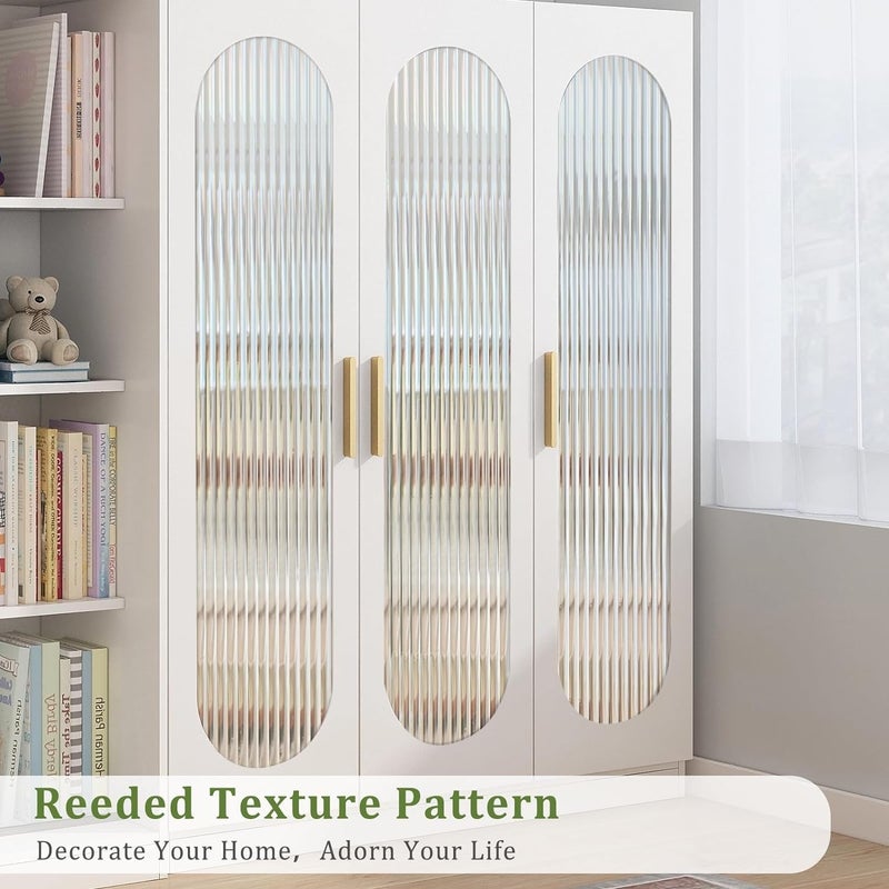 CREON Fluted Window Privacy Glass Film Reeded Window Film,Office Home Privacy 3D Fluted Frosted Sticker (60X243/Cm, Fluted Frosted Film)-Self-Adhesive - Image 4