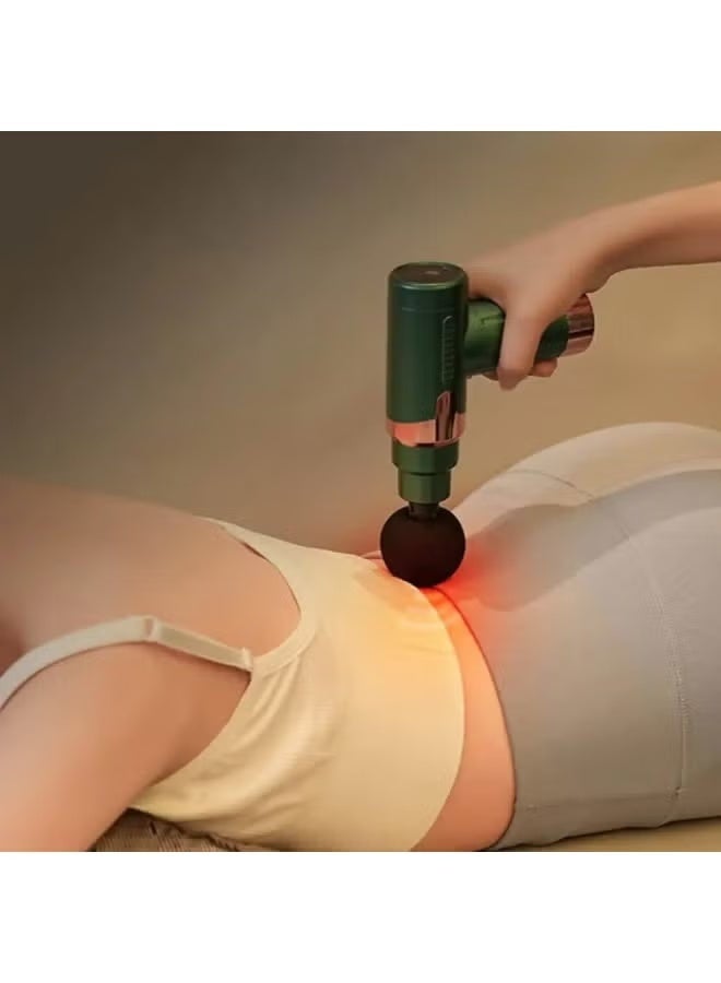 جهاز تدليك العضلات العميق المحمول من سيفين هاند، مسدس تدليك كهربائي للجسم لتخفيف الألم، محمول (أخضر) - Image 3