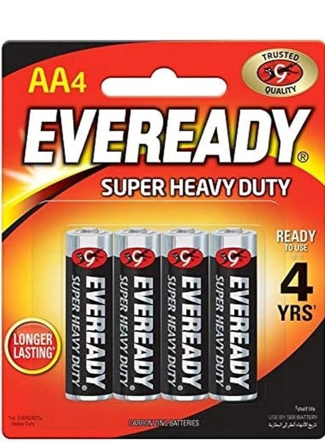 Eveready - Eveready Super Heavy Duty Battery, Size AA, Pack of 4 - Image 1