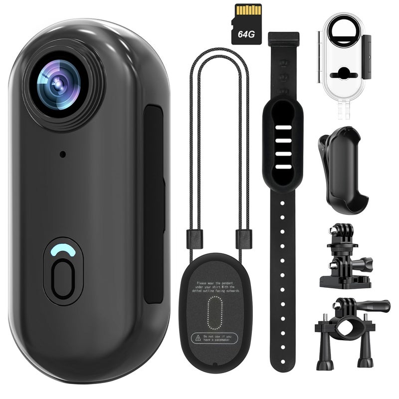 Vauvinmaic 4K WIFI POV Action Body Camera 64GB Thumb Size Mini Bodycam Waterproof Magnetic Wearable Handfree Portable Sports Action Cameras Snapcam Mount Anywhere for Cycling Skiing Swimming Walking - Image 2