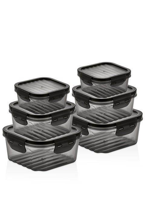 Plastic Food Container 6 Pcs Set 1400 ml  800 ml 400 ml