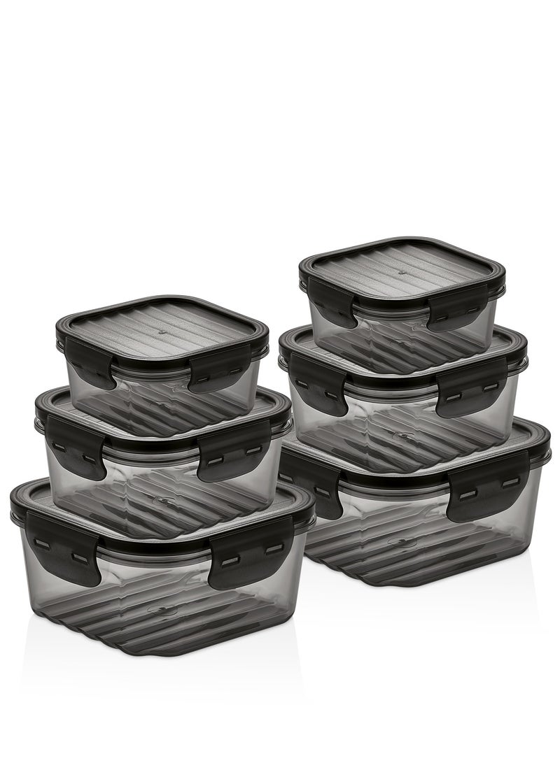Plastic Food Container 6 Pcs Set 1400 ml  800 ml 400 ml - Image 1