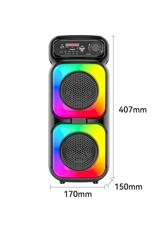 سينجي سبيكر بلوتوث محمول سينجى -E ZQS4273M بقدرة 16 واط مزود بإضاءة LED و صوت قوي - مكبرين صوت 4 بوصة ويدعم مدخل المايك وUSB وFM وAUX - بطارية تدوم طويلاً - Image 4