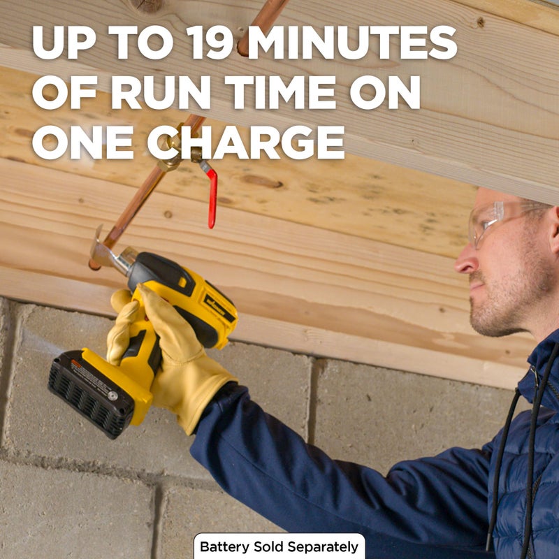 Wagner SprayTech 2467225 FURNO 550 18V Variable Temp Cordless Crafts, Wire Shrinking, Defrosting Pipes, with 2 Nozzles â€“ Bare Tool Heat Gun, Yellow - Image 2