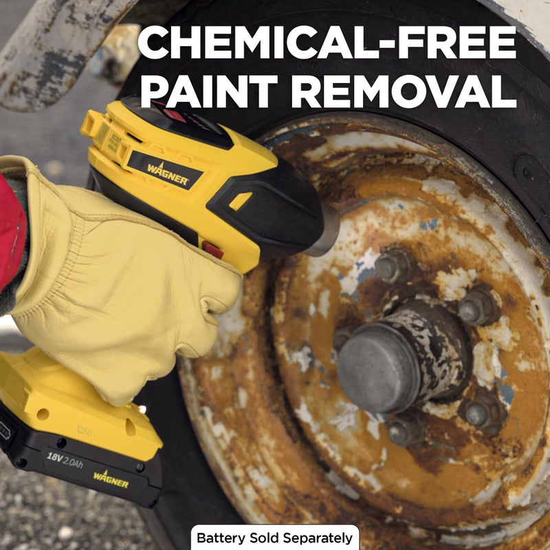 Wagner SprayTech 2467225 FURNO 550 18V Variable Temp Cordless Crafts, Wire Shrinking, Defrosting Pipes, with 2 Nozzles â€“ Bare Tool Heat Gun, Yellow - Image 3