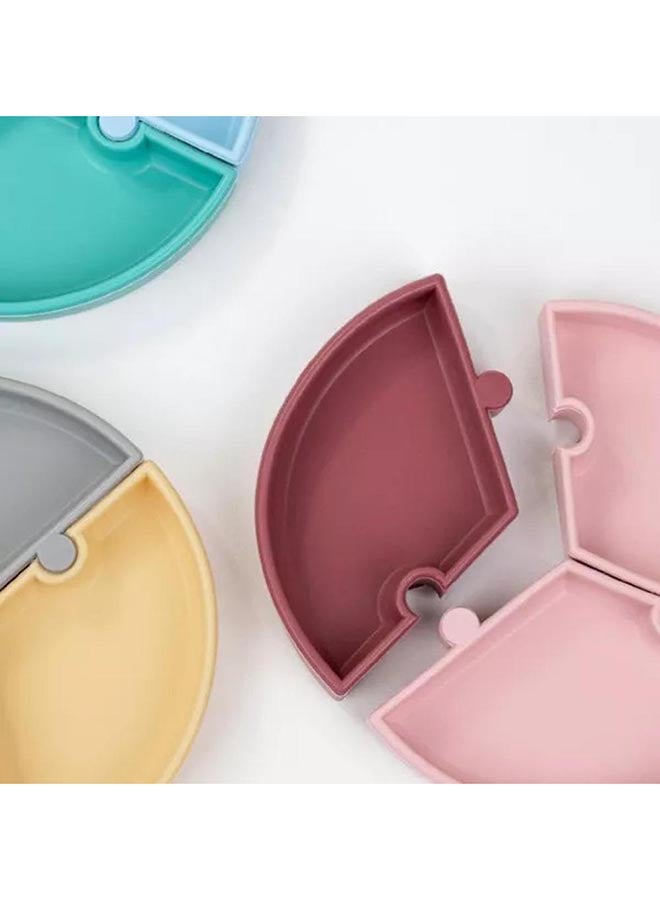 Minikoioi Puzzle Plate - Woody Brown, Powder Grey - Image 3