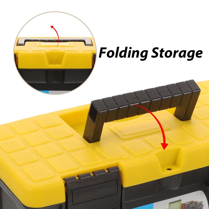 10 Inch Portable Tool Box Organizer Hard Plastic Case For Electricians Home Use - Image 4