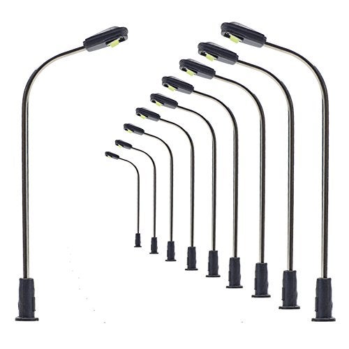 Evemodel LQS05WM 10pcs Model Railway Train Lamp Post 3.6cm or 1.42inch Street Light Warm White N Z Scale LEDs New - Image 1