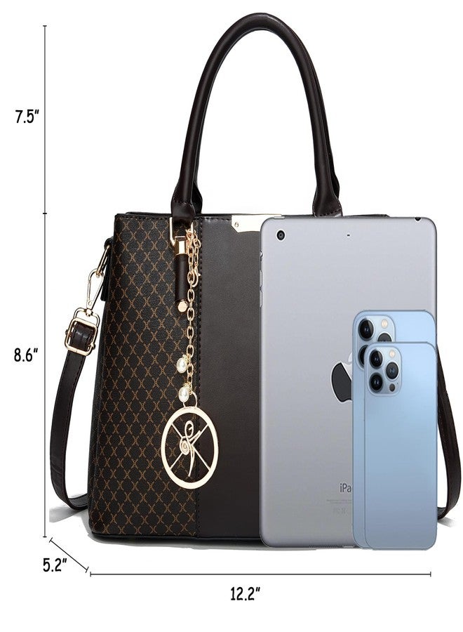 KURGOOL Purse and Handbags for Women, 3 Zip Compartments Tote Bag Designer Shoulder Purse Top Handle Satchel Bags - Image 5