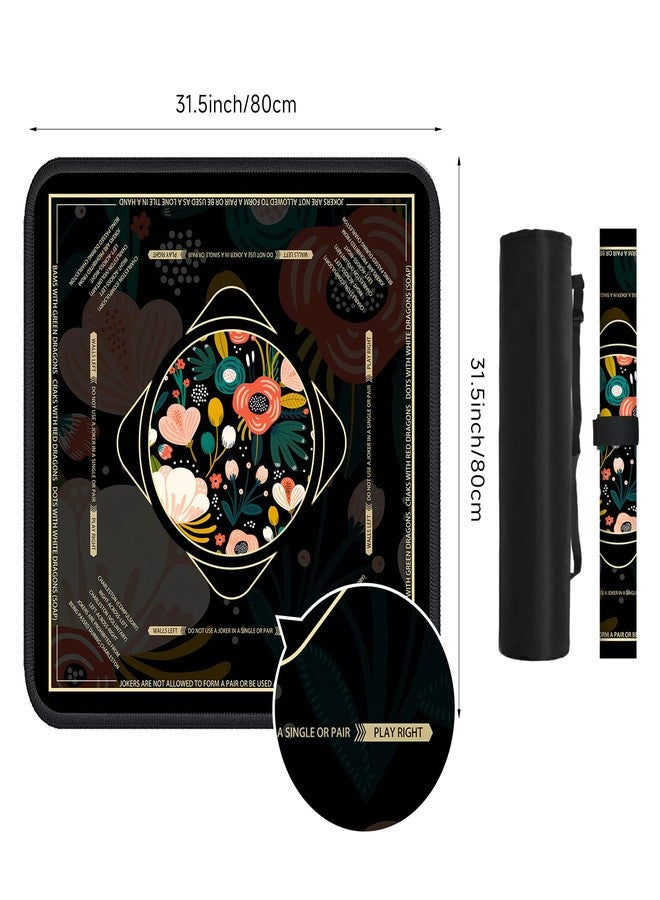 Deyimmei Mahjong Mat for Table - Non-Slip Mahjong Table Cover with Storage Pockets, Perfect Mahjong Accessories & Gifts for Women, Men, and Mahjong Enthusiasts (Midnight Bloom) - Image 5