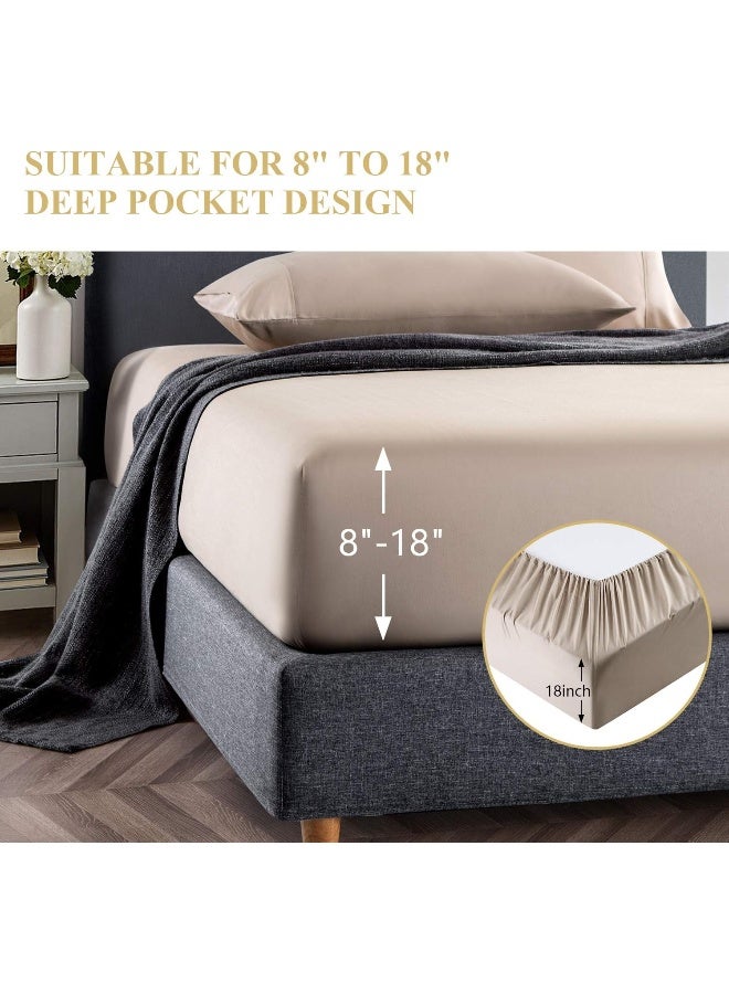 Ibama Bed Sheets Set 3 Pieces With Bamboo Fibers Including Pillowcases For Dorm Room Including 1 X Fitted Sheet 1 X Pillowcase 1 X Flat Sheet Breathable And Machine Washable Twin Size - Image 5