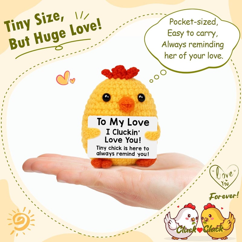 BdayPtion Christmas Stocking Stuffers for Women Anniversary Women Gifts for Girlfriend Wife Gifts for Her Valentines Day Birthday I Love You Romantic Gift for Couple, Handmade Crochet Chicken Lover Present - Image 2