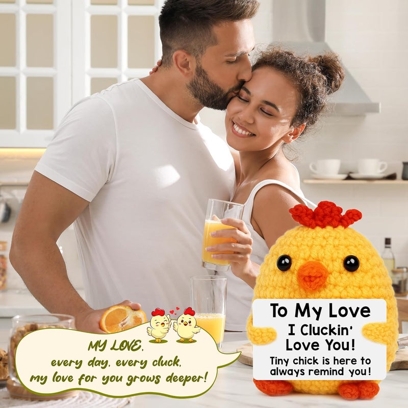 BdayPtion Christmas Stocking Stuffers for Women Anniversary Women Gifts for Girlfriend Wife Gifts for Her Valentines Day Birthday I Love You Romantic Gift for Couple, Handmade Crochet Chicken Lover Present - Image 4
