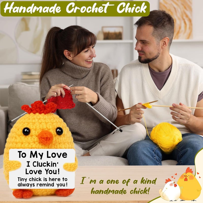BdayPtion Christmas Stocking Stuffers for Women Anniversary Women Gifts for Girlfriend Wife Gifts for Her Valentines Day Birthday I Love You Romantic Gift for Couple, Handmade Crochet Chicken Lover Present - Image 3