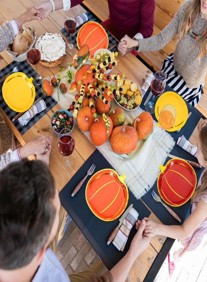 Whaline 24Pcs Fall Pumpkin Paper Plates Foil Gold Pumpkin Shaped Disposable Plates Red Orange Yellow Pumpkins Decorative Tableware for Thanksgiving Party Supplies Autumn Holiday Catering Events - Image 4