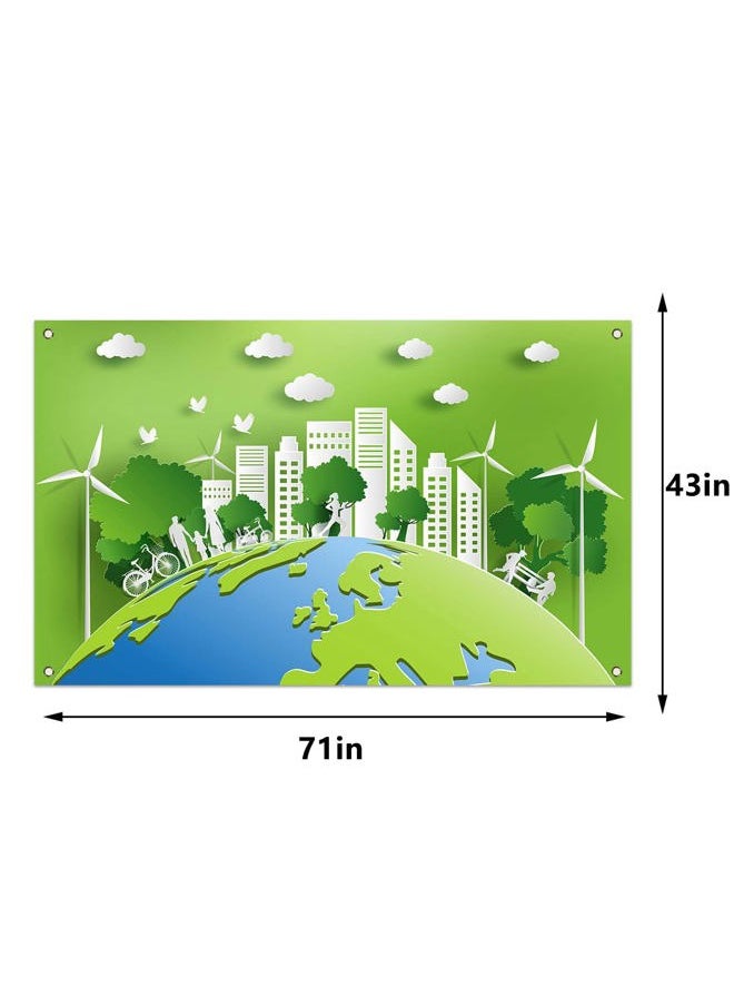 Jiudungs Happy Earth Day Photo Backdrop Save The Nature Banner April 22 Environmental Protection Earth Day Party Deocrations and Supplies for Home Classroom Office  - Image 2