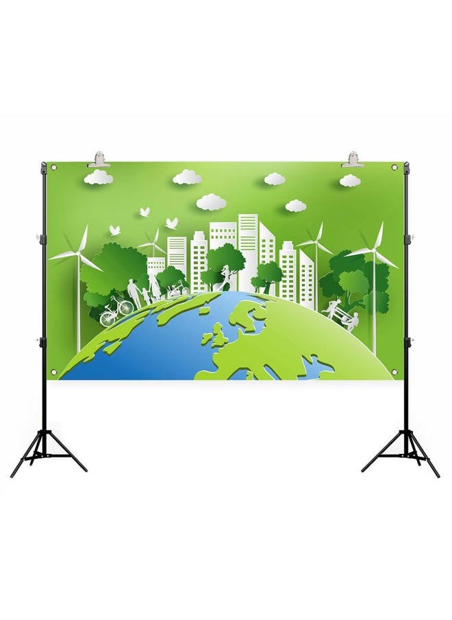 Jiudungs Happy Earth Day Photo Backdrop Save The Nature Banner April 22 Environmental Protection Earth Day Party Deocrations and Supplies for Home Classroom Office  - Image 3