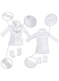 E-TING Santa Clothing Bathrobe Christmas Accessories For Elf Doll (White Bathrobe With Sleeping Bag)  - Image 3