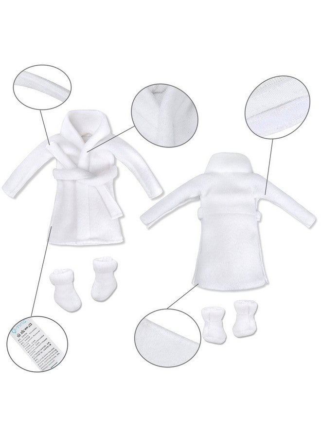 E-TING Santa Clothing Bathrobe Christmas Accessories For Elf Doll (White Bathrobe With Sleeping Bag) - Image 3