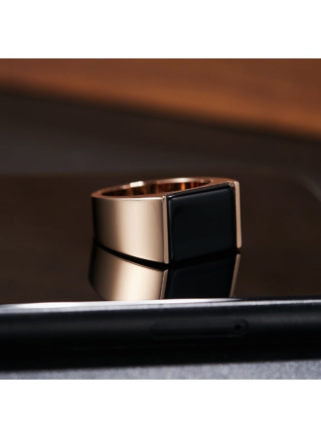 ZINK Men's Rose Gold & Black Stainless Steel Ring | ZJRG039RG-18 - Image 5