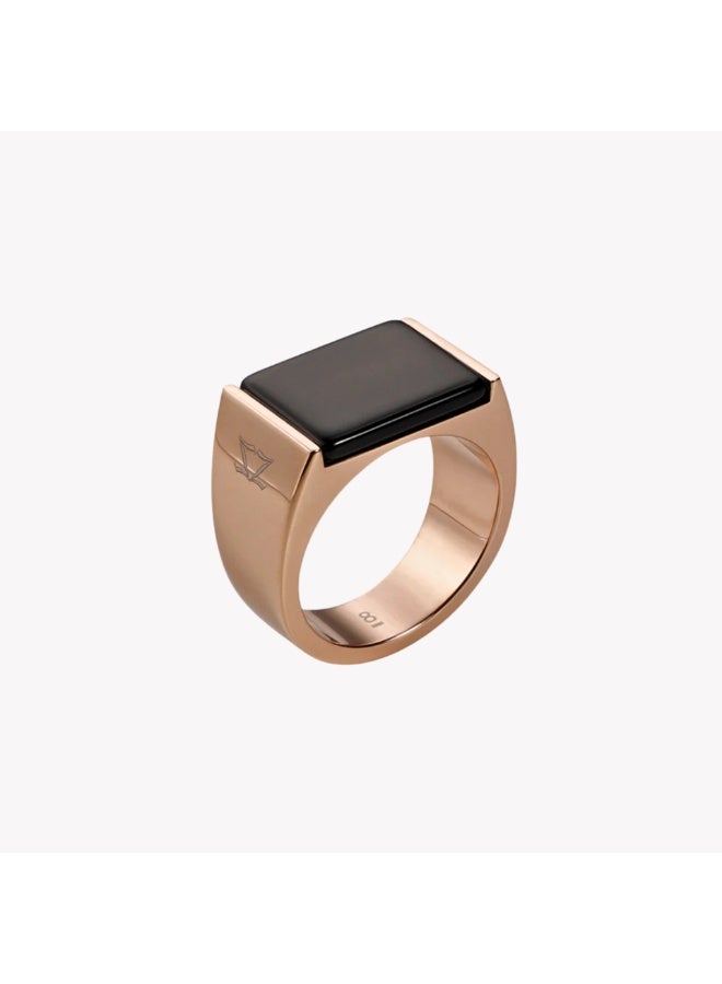 ZINK Men's Rose Gold & Black Stainless Steel Ring | ZJRG039RG-18 - Image 1