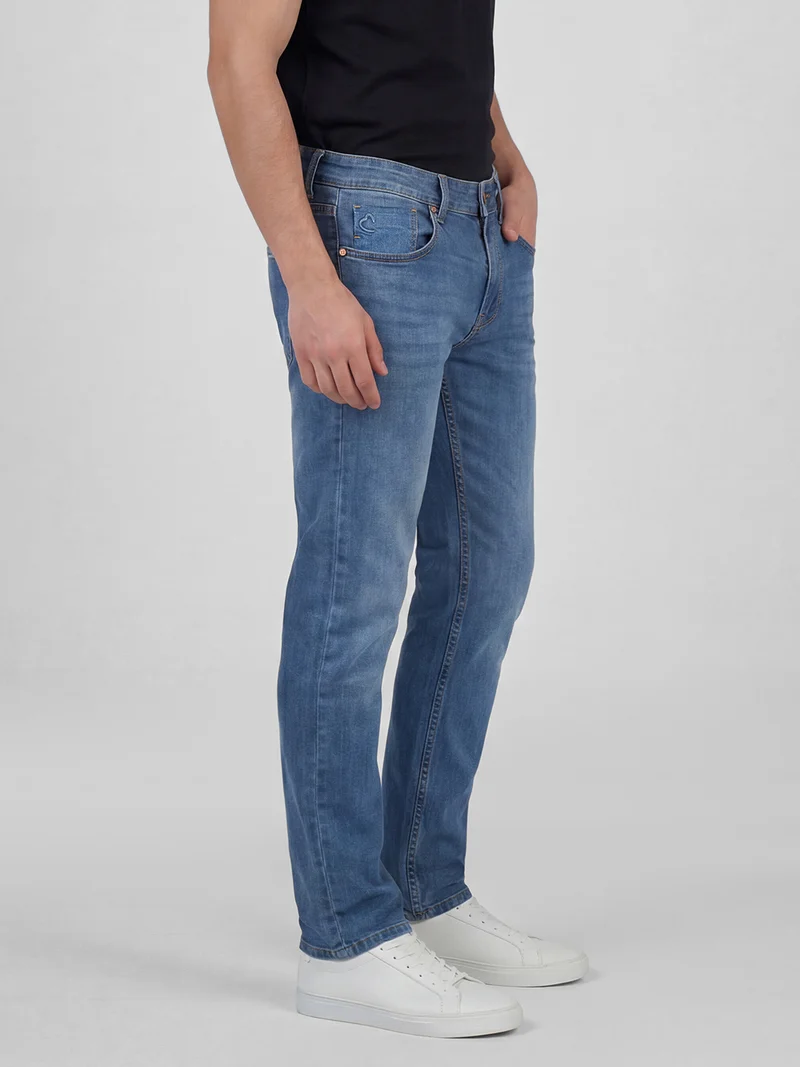 Being Human Men Cropped Slim Fit Mid-Rise Light Fade Jeans