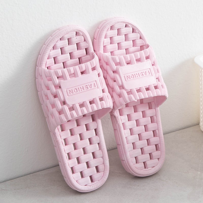 Bathroom slippers for women and men wholesale hollow soft thick bottom mute home bath house non-slip hotel shower slippers Light green - Image 2
