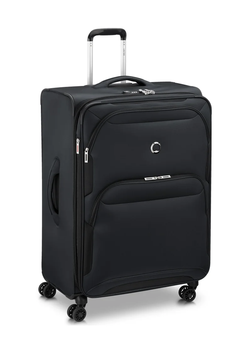 DELSEY Sky Max 2.0 Expendable Double wheel luggage trolley suitcase 2piece set (L+S) 55/79cm Black
