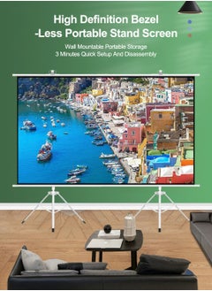 Flash Hawk 100 inch 16:9 Portable Projection Screen with 2 Tripod Stands for Outdoor and Indoor Home Theater  - Image 2