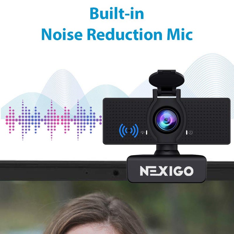 NEXIGO كاميرا ويب NexiGo N60 بدقة 1080P مع ميكروفون، مجال رؤية قابل للتعديل، زوم، تحكم بالبرمجيات وغطاء خصوصية، كاميرا ويب USB HD للكمبيوتر، توصيل وتشغيل، للاستخدام مع Zoom/Skype/Teams، المؤتمرات والمكالمات الفيديوية - Image 4