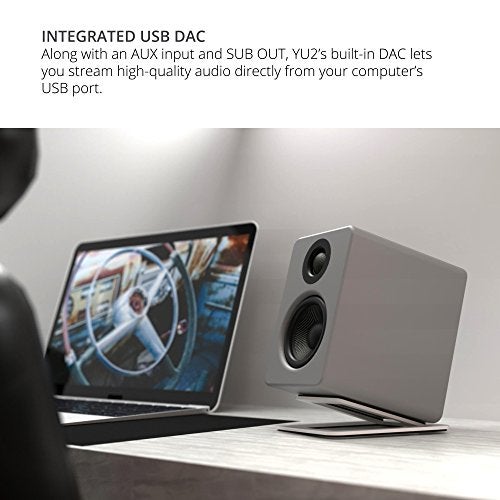Kanto YU2MG PC Gaming Desktop Speakers | 3" Composite Drivers | 3/4" Silk Dome Tweeter | Class D Amplifier | 100 Watts | Built-in USB DAC | Subwoofer Output | Pair | Matte Grey - Image 4