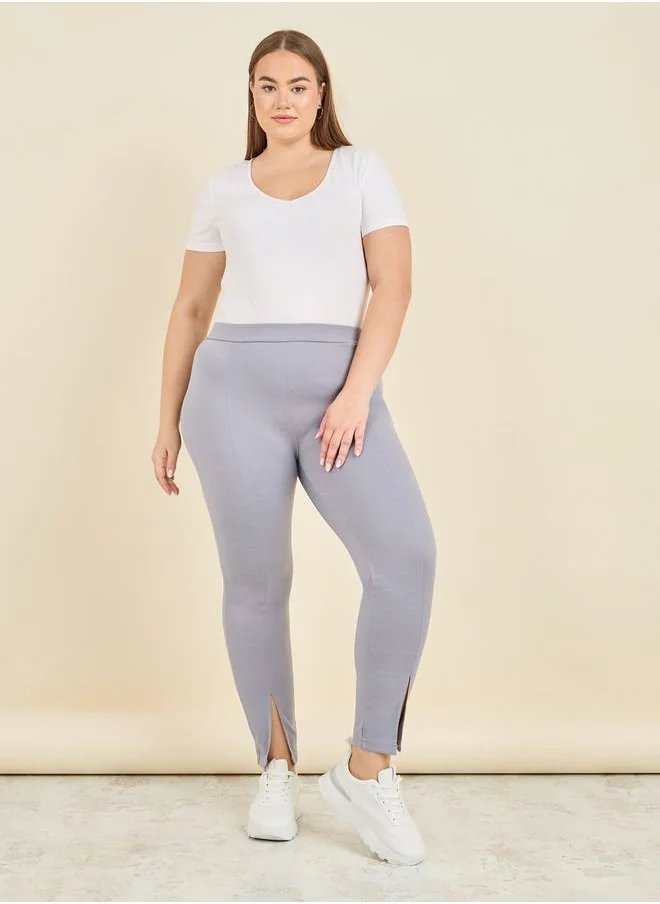ستايلي Front Slit Hem Ponnte Legging