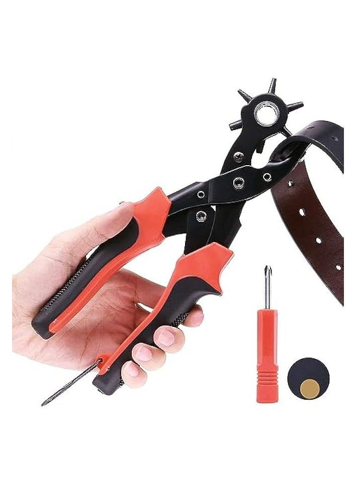 PROMASS Leather Hole Punch,Belt Hole Puncher for Leather, Revolving Punch Plier Kit,Leather Punch Plier for Leather, Belts, Watches, Handbags, Leather Punch Tool for Belts Diameter : 4/3.5/3/2.5  - Image 2