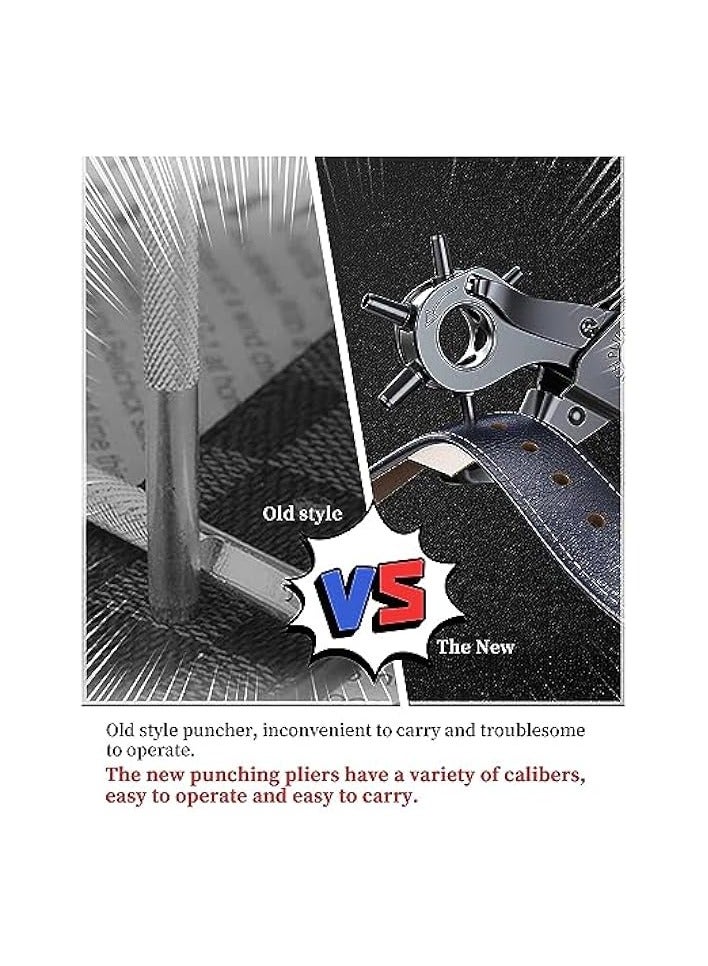 PROMASS Leather Hole Punch,Belt Hole Puncher for Leather, Revolving Punch Plier Kit,Leather Punch Plier for Leather, Belts, Watches, Handbags, Leather Punch Tool for Belts Diameter : 4/3.5/3/2.5  - Image 4