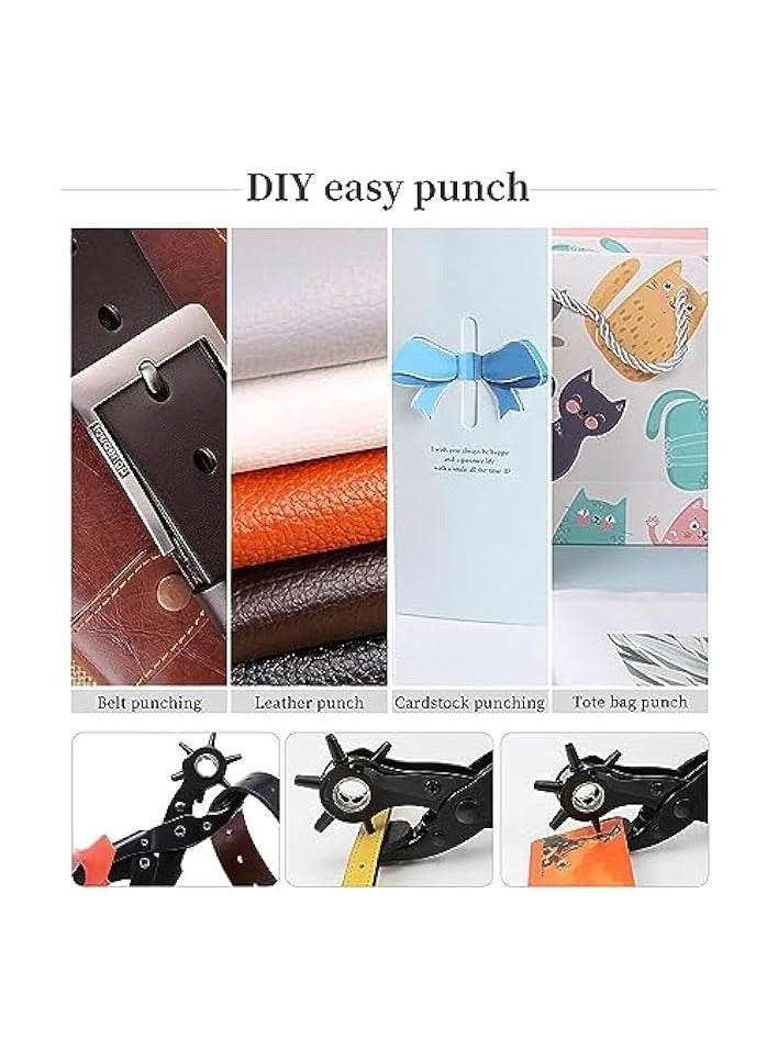 PROMASS Leather Hole Punch,Belt Hole Puncher for Leather, Revolving Punch Plier Kit,Leather Punch Plier for Leather, Belts, Watches, Handbags, Leather Punch Tool for Belts Diameter : 4/3.5/3/2.5  - Image 3