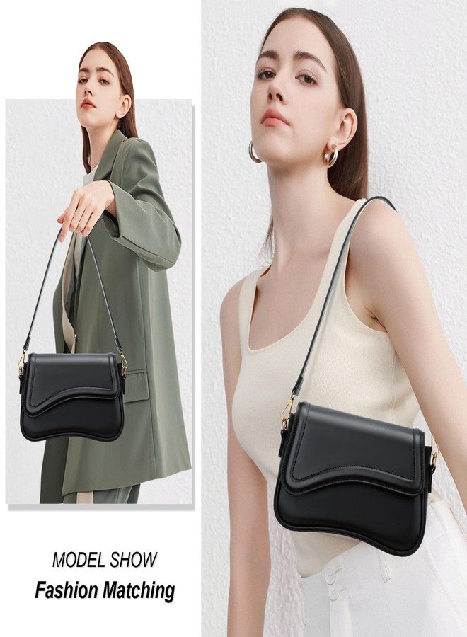 KKXIU Shoulder Bag for Women Small Clutch Purses Cute Hobo Handbag Trendy Underarm Bag-Black - Image 2