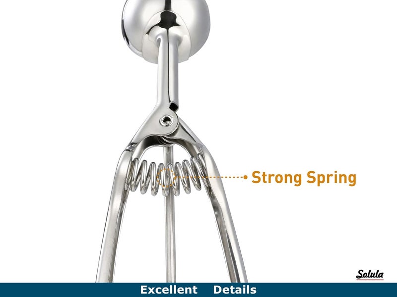 Solula 18/8 Stainless Steel Large Ice Cream Scoop Disher Melon Baller 4 Tablespoon - Image 5