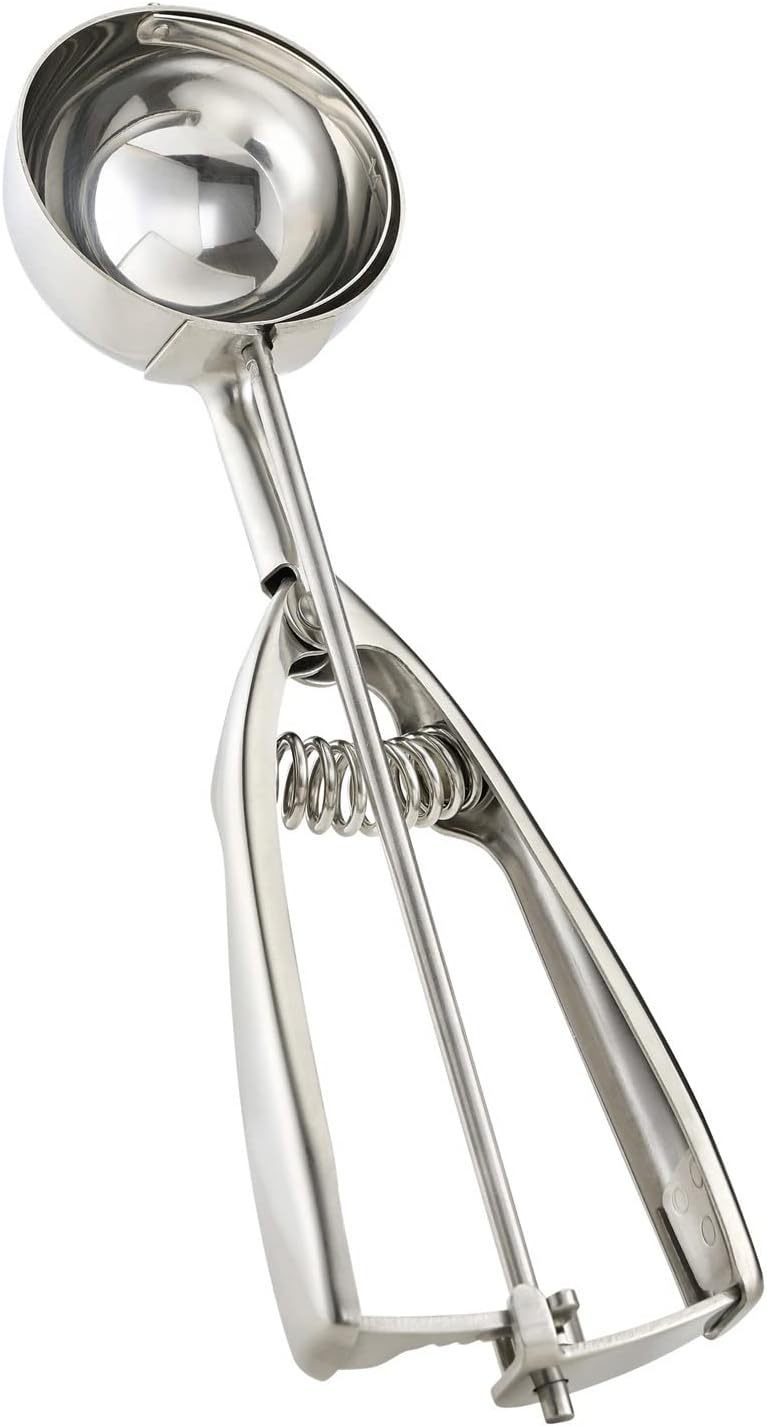 Solula 18/8 Stainless Steel Large Ice Cream Scoop Disher Melon Baller 4 Tablespoon - Image 1