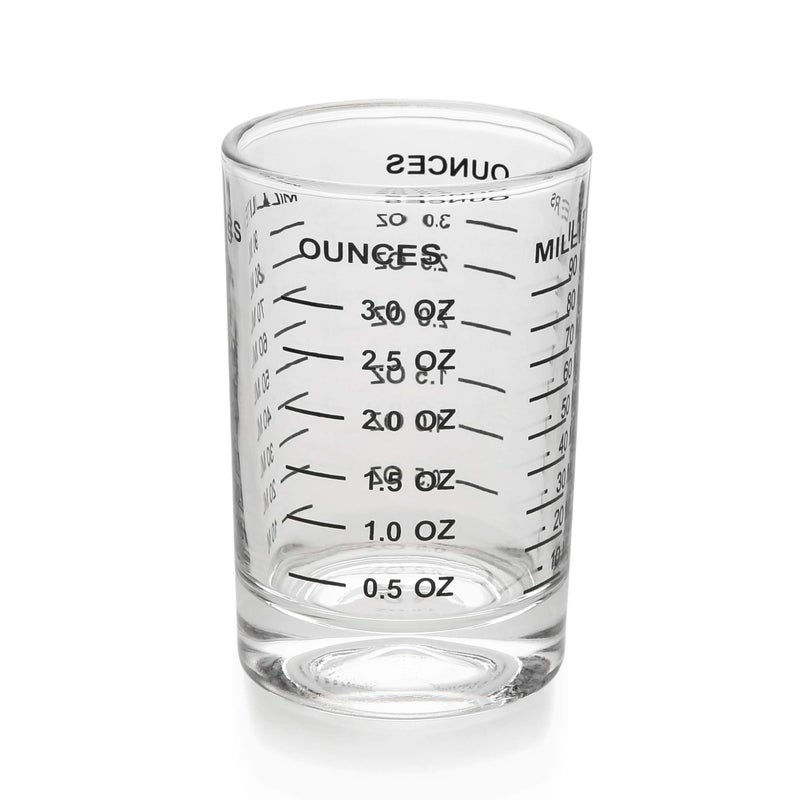 BCnmviku Shot Glass Measuring Cup 3 Ounce/90ML Liquid Heavy High Espresso Glass Cup Black Line - Image 1