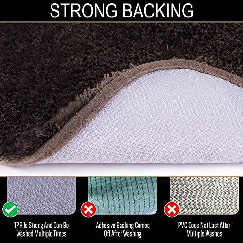 VNQ Super Soft Shaggy Microfiber Door mat for Home | Indoor | Bathmat | Washroom | Living Room | Kitchen Room | Outdoor | Dirt Trapper, Water Absorbent Carpet/Rugs Pack of 1 Coffee - Image 4