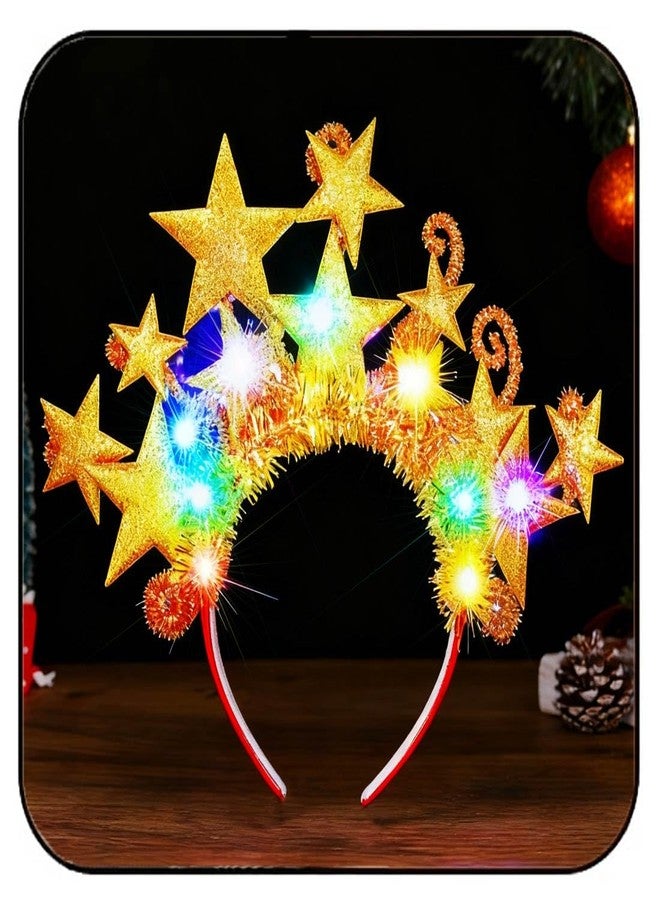 GORTIN Light up Star Headband LED Glowing Headpiece Christmas Rave Costume Hair Accessories for Women - Image 1